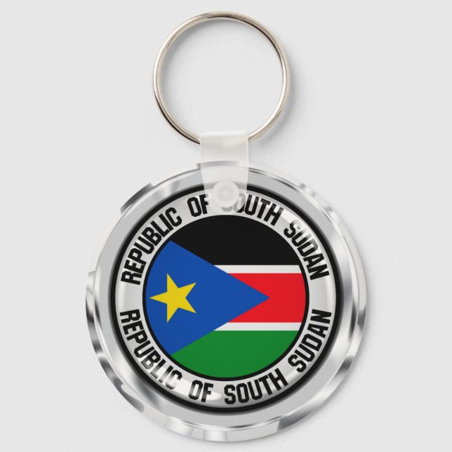 South Sudan Round Emblem Keychain (Front)