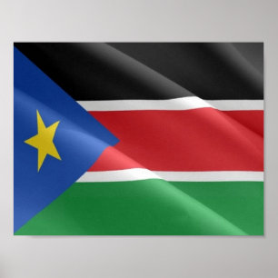 South Sudan - Waving Flag - Poster