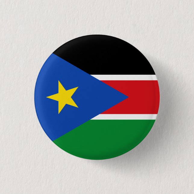 South Sudanese Flag, Flag of South Sudan 1 Inch Round Button (Front)