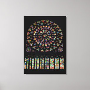South transept rose window depicting Christ in the Canvas Print