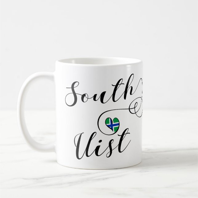 South Uist Flag Heart, Outer Hebrides Coffee Mug (Left)