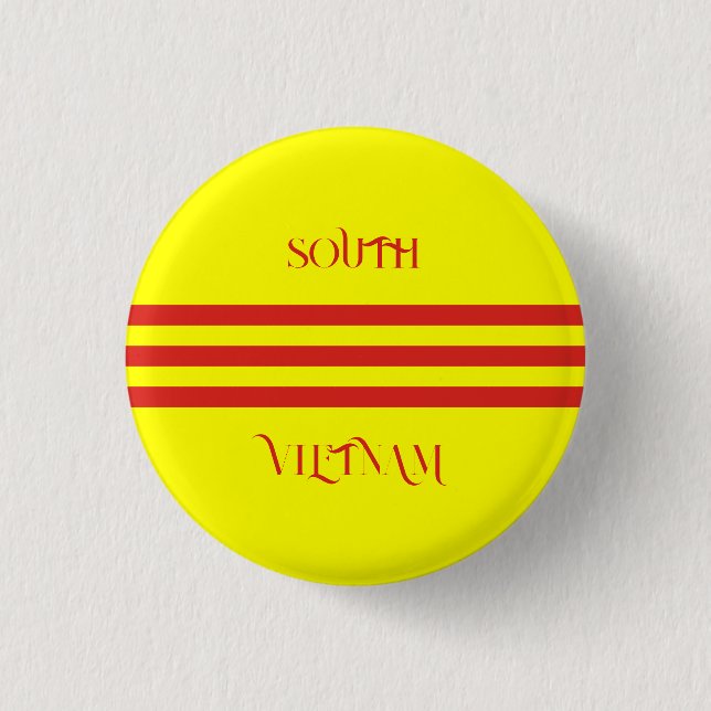 south vietnam flag 1 inch round button (Front)