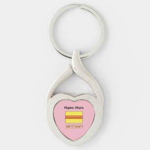 South Vietnam Vietnamese Flag Black Personalizatio Keychain