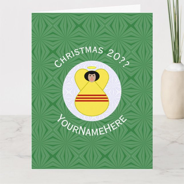 South Vietnamese Angel Christmas Flag Personalized Card (Front)