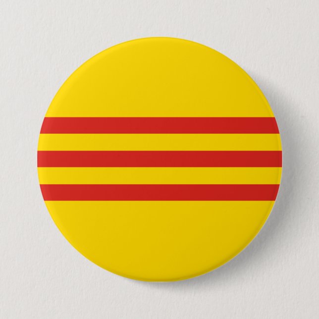 South Vietnamese Vietnam Flag 3 Inch Round Button (Front)