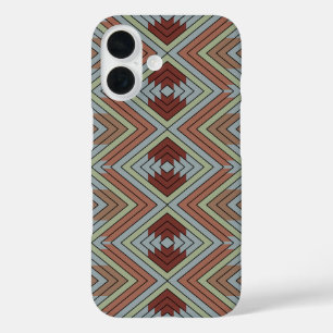 South West American Indian Style Patterned Art iPhone 16 Case
