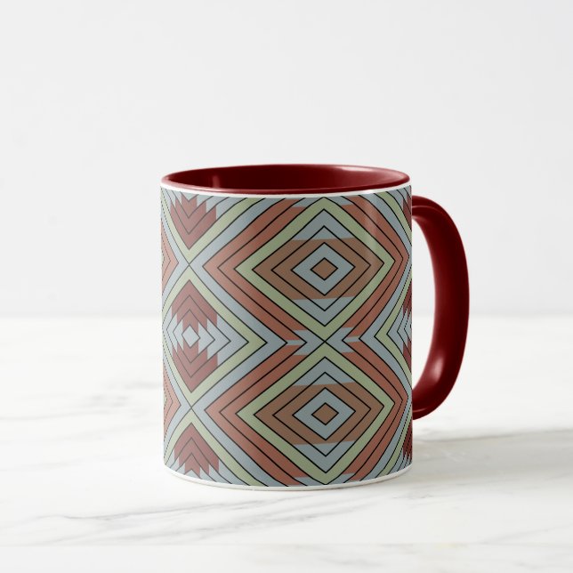South West American Indian Style Patterned Art Mug (Front Right)