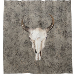 South-West Rustic Ranch Skull Brown Splatter