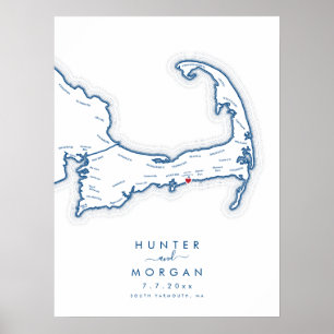 South Yarmouth Wedding Modern Guest Book Poster