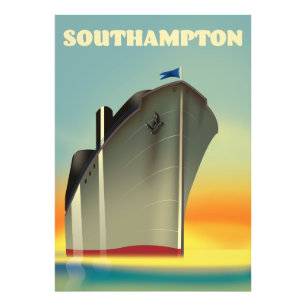 Southampton cruise liner travel poster