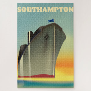 Southampton cruise liner travel poster jigsaw puzzle