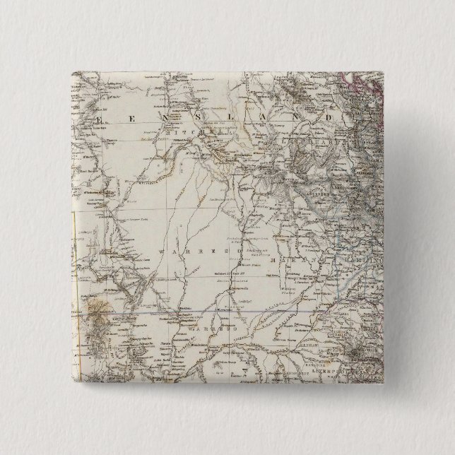 Southeast Australia Map 2 Inch Square Button (Front)