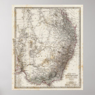 Southeast Australia Map Poster
