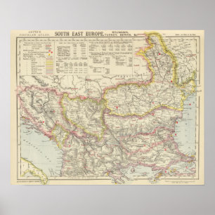 Southeast Europe, Romania, Turkey, Servia Poster