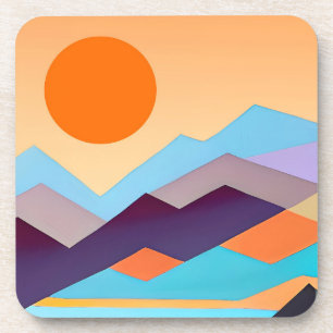 Southeastern Mountains Geometric Abstract Coaster