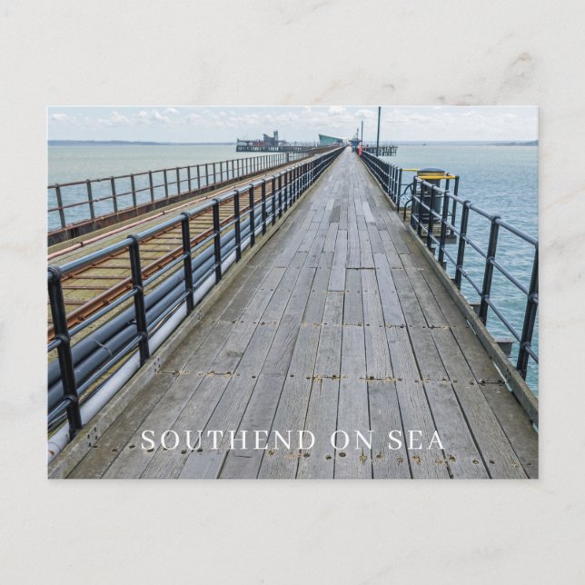 Southend Pier view postcard (Front)