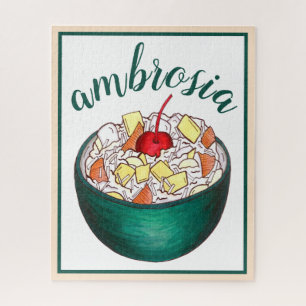 Southern Ambrosia Coconut Marshmallow Fruit Salad Jigsaw Puzzle