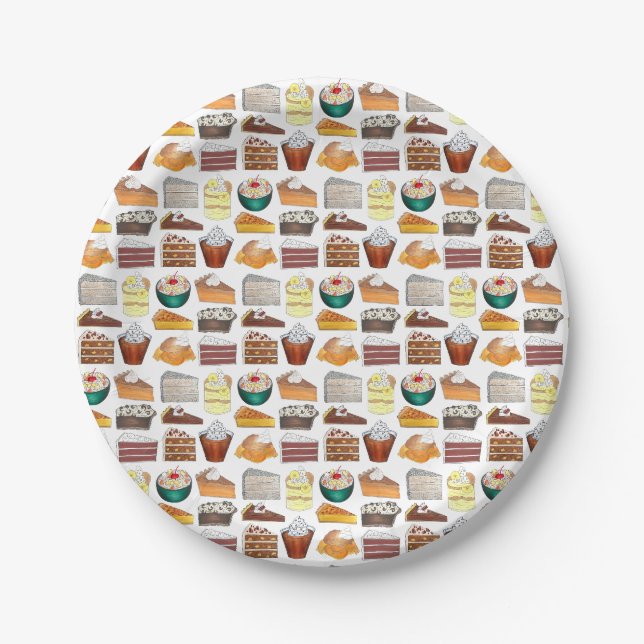 Southern Bakery Food Desserts USA American South Paper Plate (Front)