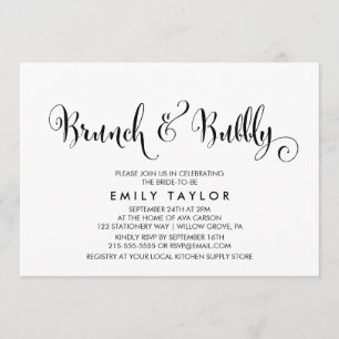 Southern Belle Calligraphy Brunch & Bubbly Invitation