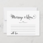 Southern Belle Calligraphy Marriage Advice Cards<br><div class="desc">These southern belle calligraphy marriage advice cards are the perfect activity for a modern wedding reception or bridal shower. The minimalist design features rustic yet elegant black and white typography with whimsical flourishes for a simple look. Personalize these cards with the name of the bride and groom.</div>