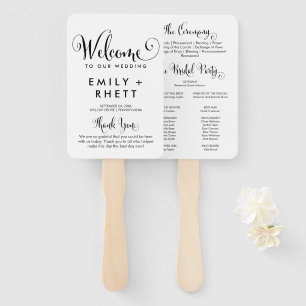 Southern Belle Calligraphy Wedding Program Hand Fan