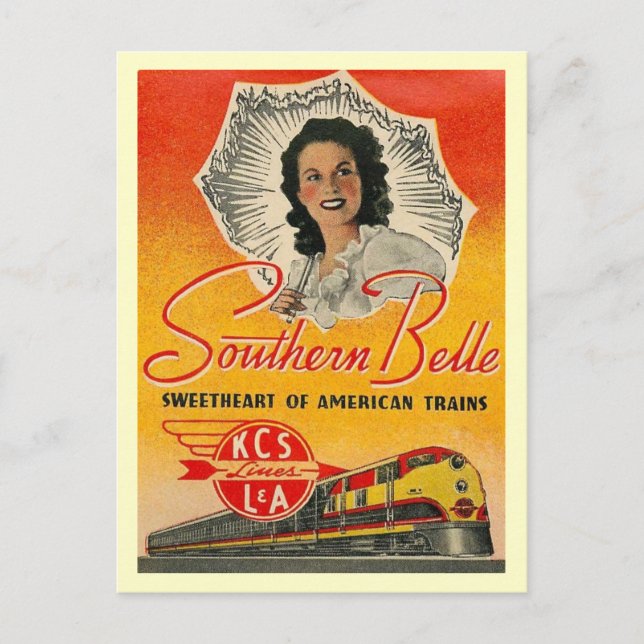 Southern Belle Train Vintage Postcard (Front)