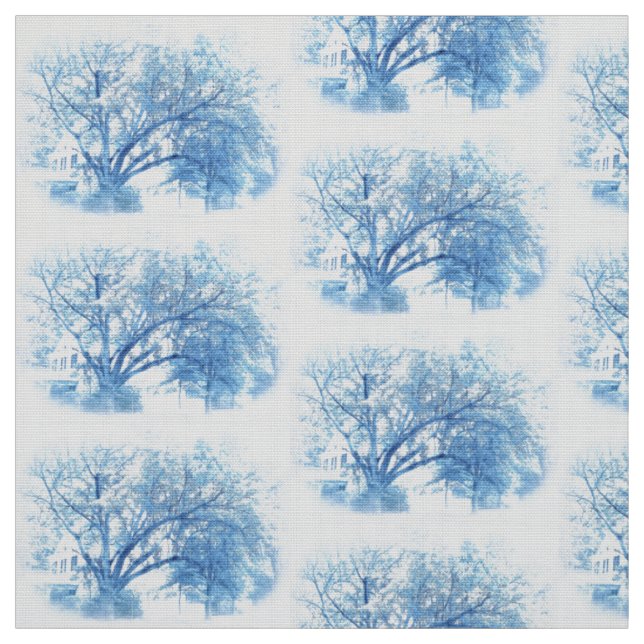 Southern Blue Oak Toile Fabric (Swatch)