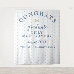 Southern Boots Monogram Graduation Photo Backdrop Tapestry