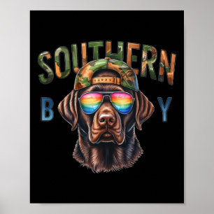 Southern Boy Hunting Dog Labrador Western Hunting Poster