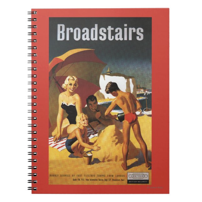 Southern British Railways Family on Beach Notebook (Front)