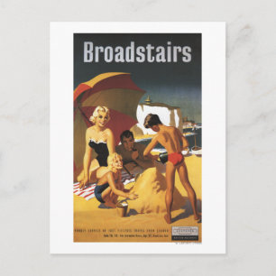 Southern British Railways Family on Beach Postcard