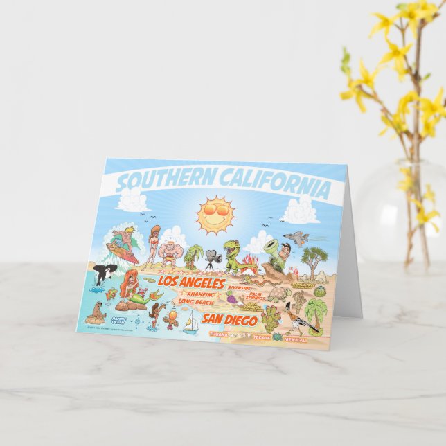 Southern California Beach Paradise Card (Yellow Flower)