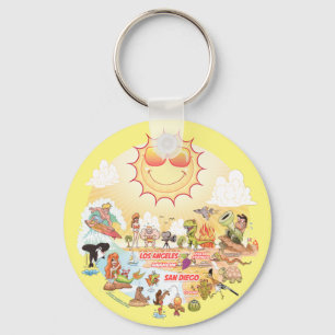 Southern California Beach Paradise Keychain