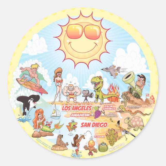 Southern California Classic Round Sticker (Front)