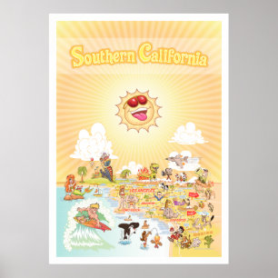 Southern California Golden State Giant Poster