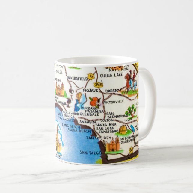Southern California Map Mug (Front Right)