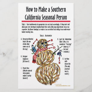 Southern California Seasonal Person Stationery