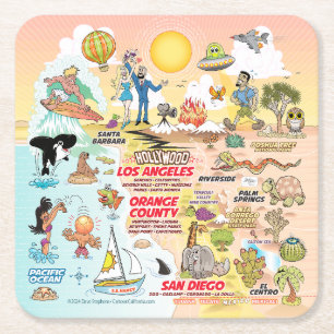 Southern California Sunset Square Paper Coaster