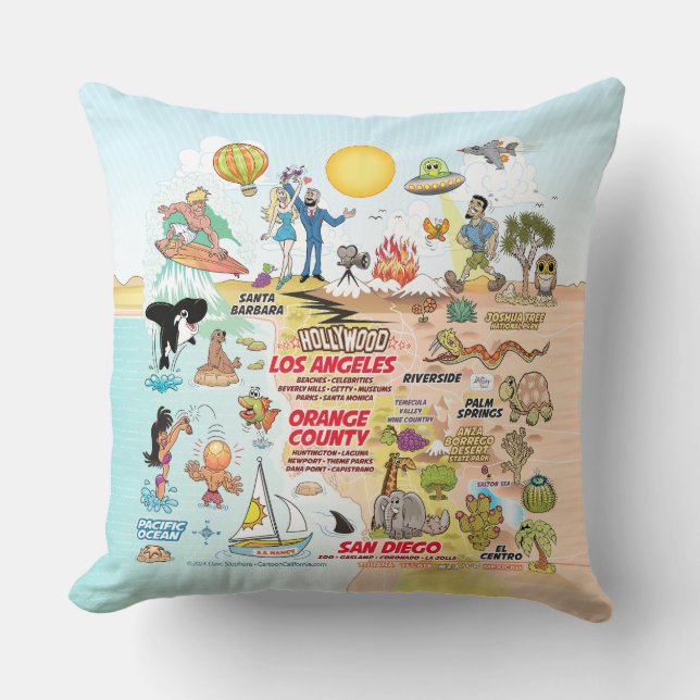 Southern California Throw Pillow (Front)