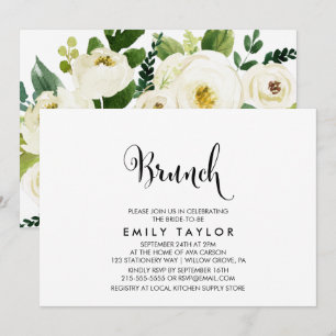 Southern Calligraphy Floral Back Brunch Invitation