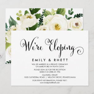 Southern Calligraphy Floral Elopement Reception Invitation