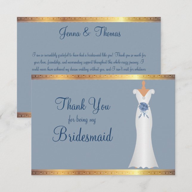 Southern Charm, Bridesmaid Thank You  Card (Front/Back)