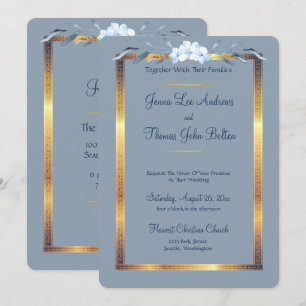Southern Charm Dusty Blue Wedding Invitation