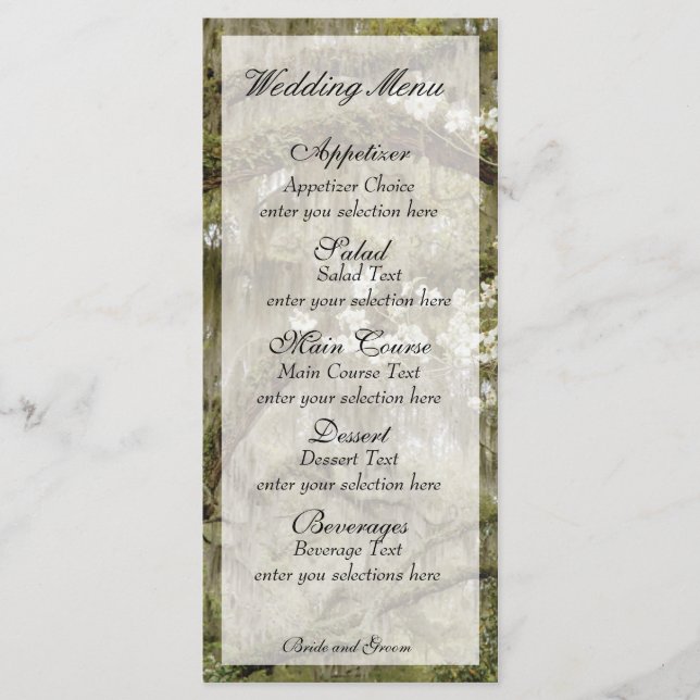 Southern Charm Menu Card (Front)