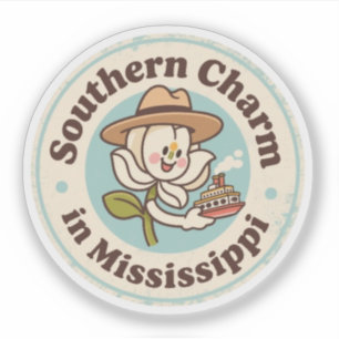 Southern Charm_ Mississippi Magnolia Flower Retro