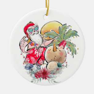 Southern Christmas   Hot Holly Jolly Santa Claus Ceramic Ornament