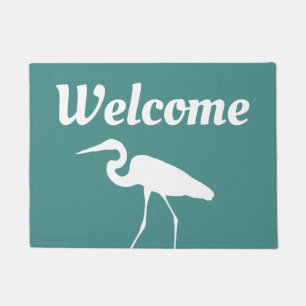 Southern Coastal White Egret Welcome Doormat