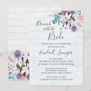 Southern Country Cotton Bridal Shower Bride Brunch Invitation