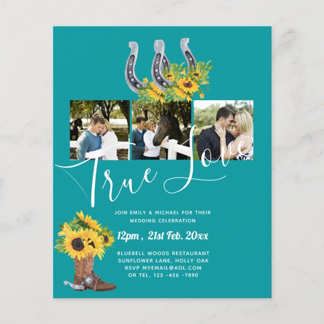 Southern Country Rustic Photo BUDGET Wedding       Flyer (Front)