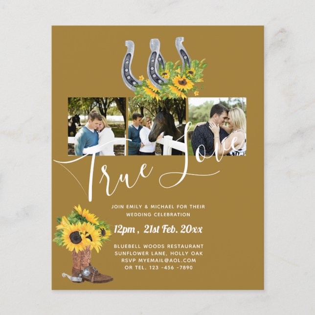 Southern Country Rustic Photo BUDGET Wedding       Flyer (Front)